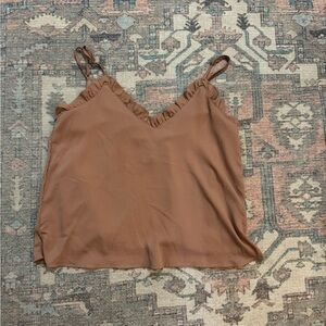 Tan Ruched Sleeveless Camisole